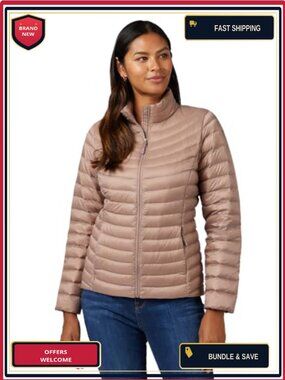 Ultra-Light Down Packable Jacket Women's Puffer with 650 Fill Power Nylon